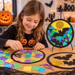 Large Halloween Bat Tissue Acetate Sign Craft Kit